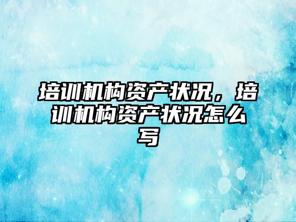 培訓機構資產狀況，培訓機構資產狀況怎么寫