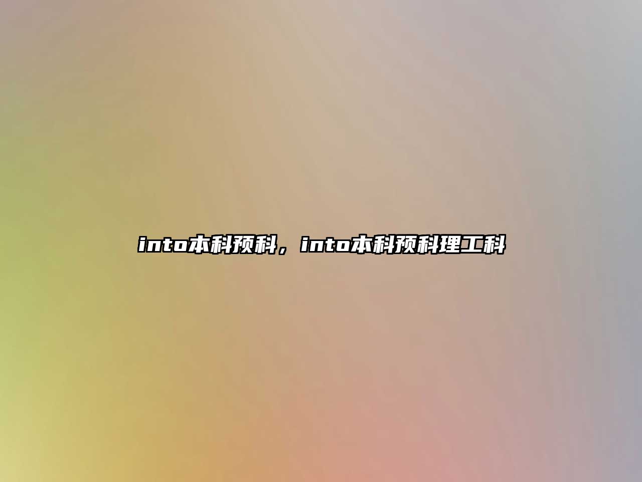 into本科預科，into本科預科理工科