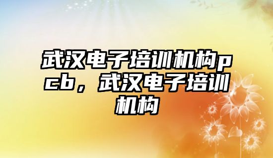 武漢電子培訓機構pcb，武漢電子培訓機構