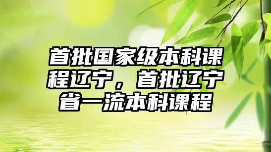 首批國家級本科課程遼寧，首批遼寧省一流本科課程