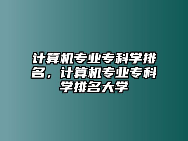 計(jì)算機(jī)專(zhuān)業(yè)專(zhuān)科學(xué)排名，計(jì)算機(jī)專(zhuān)業(yè)專(zhuān)科學(xué)排名大學(xué)