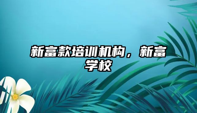 新富款培訓機構，新富學校