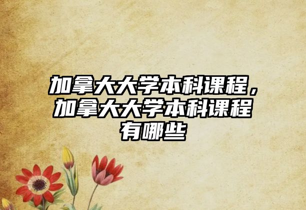 加拿大大學(xué)本科課程，加拿大大學(xué)本科課程有哪些