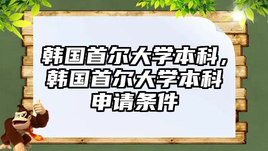 韓國首爾大學(xué)本科，韓國首爾大學(xué)本科申請(qǐng)條件