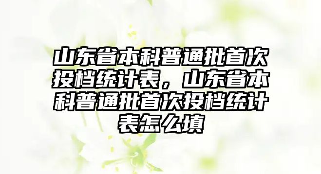 山東省本科普通批首次投檔統(tǒng)計表，山東省本科普通批首次投檔統(tǒng)計表怎么填