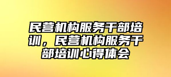 民營機(jī)構(gòu)服務(wù)干部培訓(xùn)，民營機(jī)構(gòu)服務(wù)干部培訓(xùn)心得體會