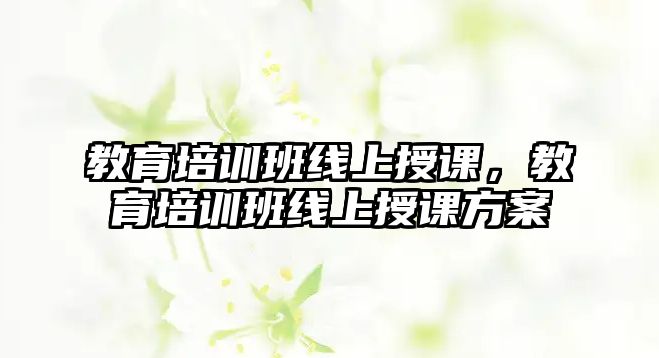 教育培訓(xùn)班線上授課，教育培訓(xùn)班線上授課方案