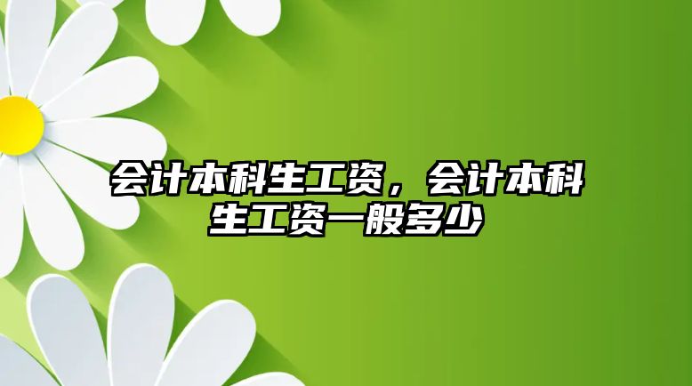 會計(jì)本科生工資，會計(jì)本科生工資一般多少