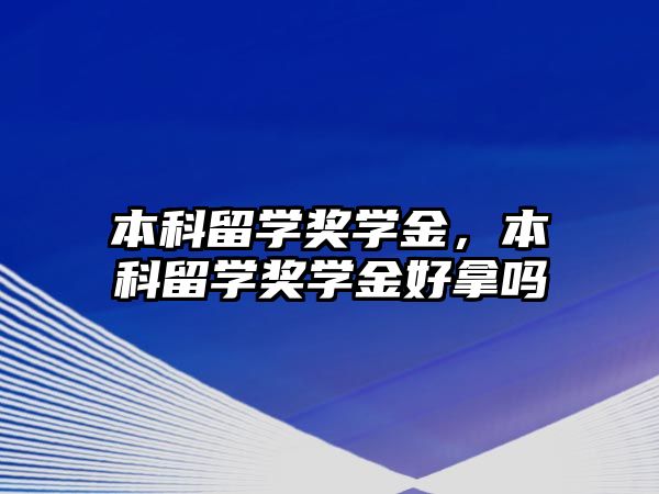 本科留學獎學金，本科留學獎學金好拿嗎