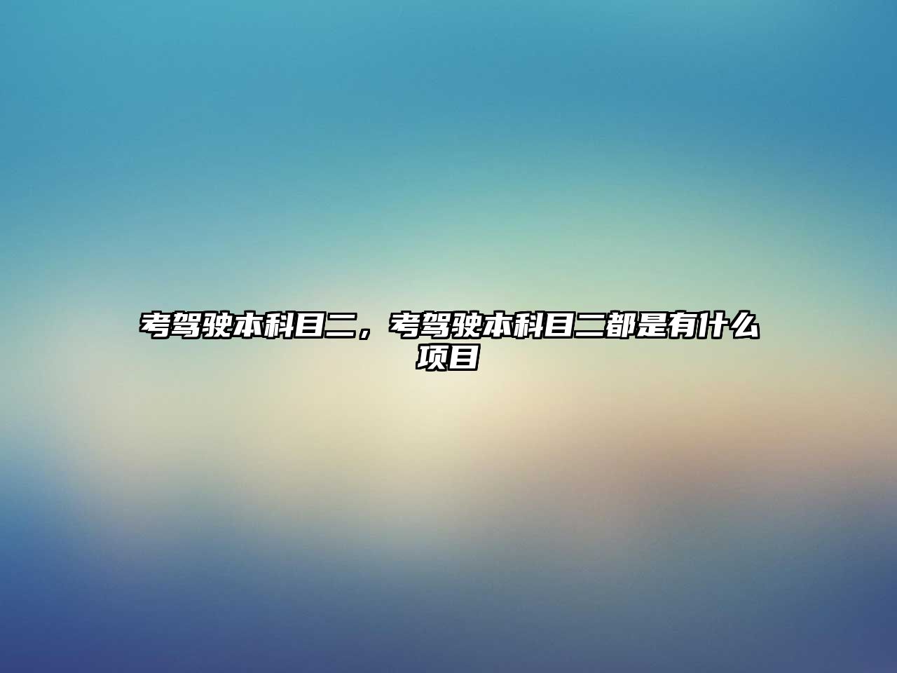 考駕駛本科目二，考駕駛本科目二都是有什么項目