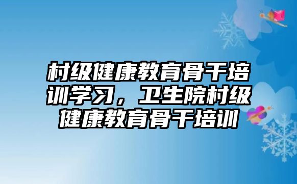 村級(jí)健康教育骨干培訓(xùn)學(xué)習(xí)，衛(wèi)生院村級(jí)健康教育骨干培訓(xùn)