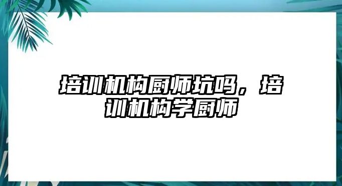 培訓機構(gòu)廚師坑嗎，培訓機構(gòu)學廚師