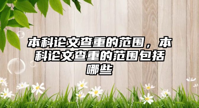 本科論文查重的范圍，本科論文查重的范圍包括哪些