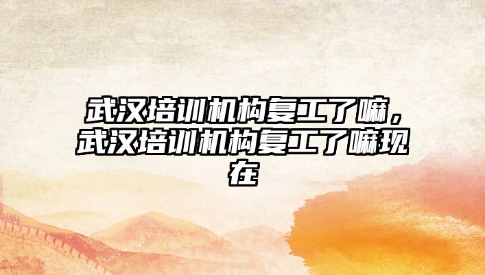 武漢培訓機構(gòu)復工了嘛，武漢培訓機構(gòu)復工了嘛現(xiàn)在