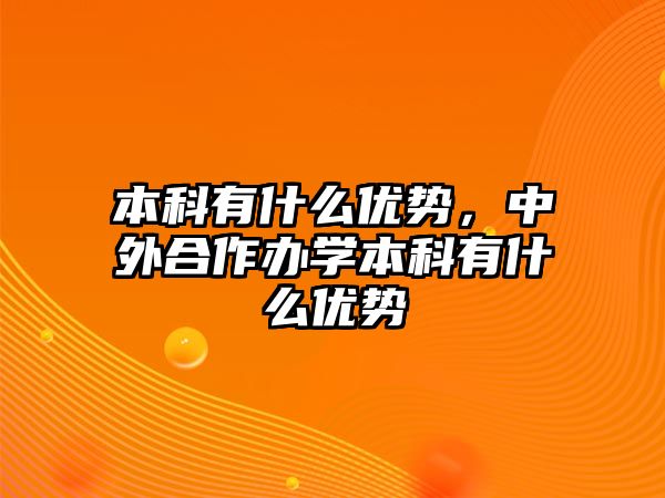 本科有什么優(yōu)勢，中外合作辦學(xué)本科有什么優(yōu)勢