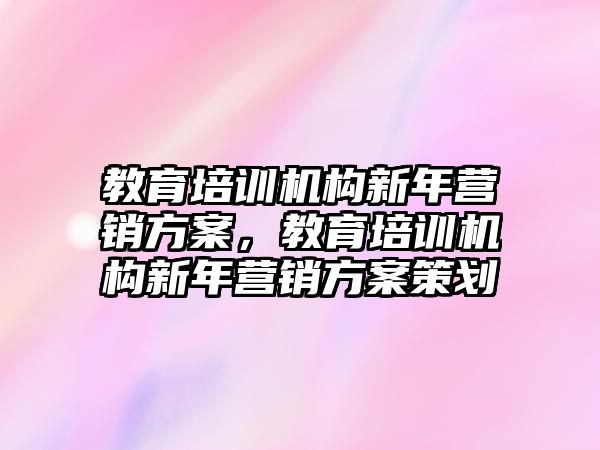 教育培訓(xùn)機(jī)構(gòu)新年營銷方案，教育培訓(xùn)機(jī)構(gòu)新年營銷方案策劃