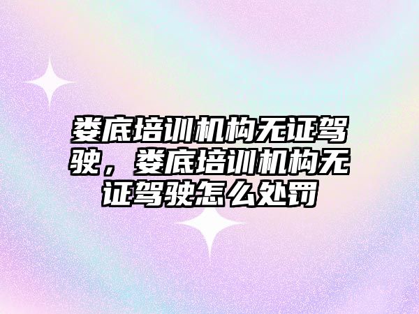 婁底培訓機構無證駕駛，婁底培訓機構無證駕駛怎么處罰