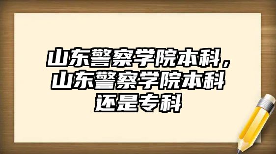 山東警察學(xué)院本科，山東警察學(xué)院本科還是專科