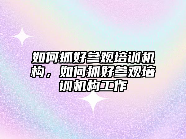 如何抓好參觀培訓機構(gòu)，如何抓好參觀培訓機構(gòu)工作