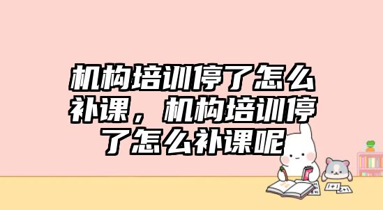 機構(gòu)培訓(xùn)停了怎么補課，機構(gòu)培訓(xùn)停了怎么補課呢