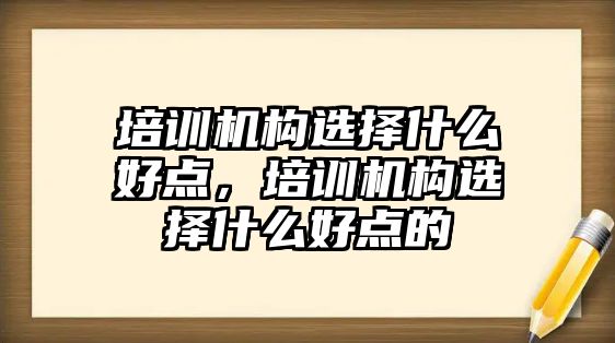 培訓機構(gòu)選擇什么好點，培訓機構(gòu)選擇什么好點的