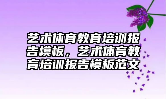 藝術體育教育培訓報告模板，藝術體育教育培訓報告模板范文