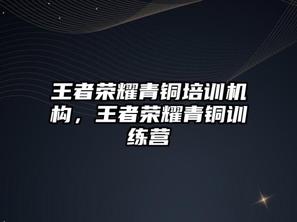 王者榮耀青銅培訓機構，王者榮耀青銅訓練營