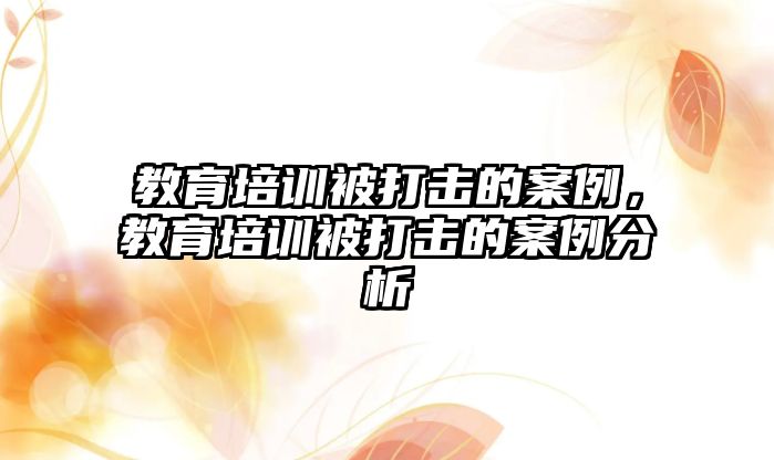 教育培訓(xùn)被打擊的案例，教育培訓(xùn)被打擊的案例分析