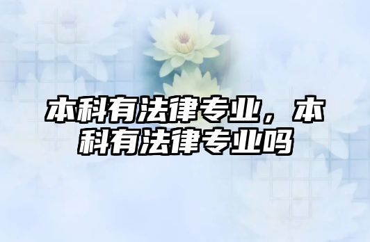 本科有法律專業(yè)，本科有法律專業(yè)嗎