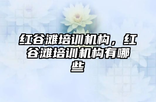 紅谷灘培訓機構(gòu)，紅谷灘培訓機構(gòu)有哪些