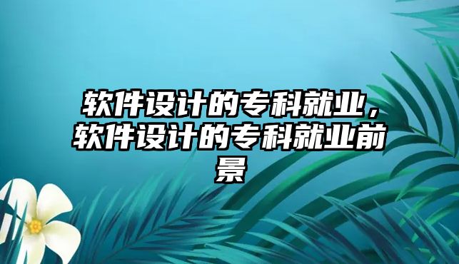 軟件設(shè)計的專科就業(yè)，軟件設(shè)計的專科就業(yè)前景