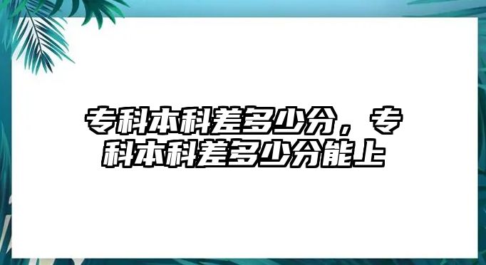 專科本科差多少分，專科本科差多少分能上